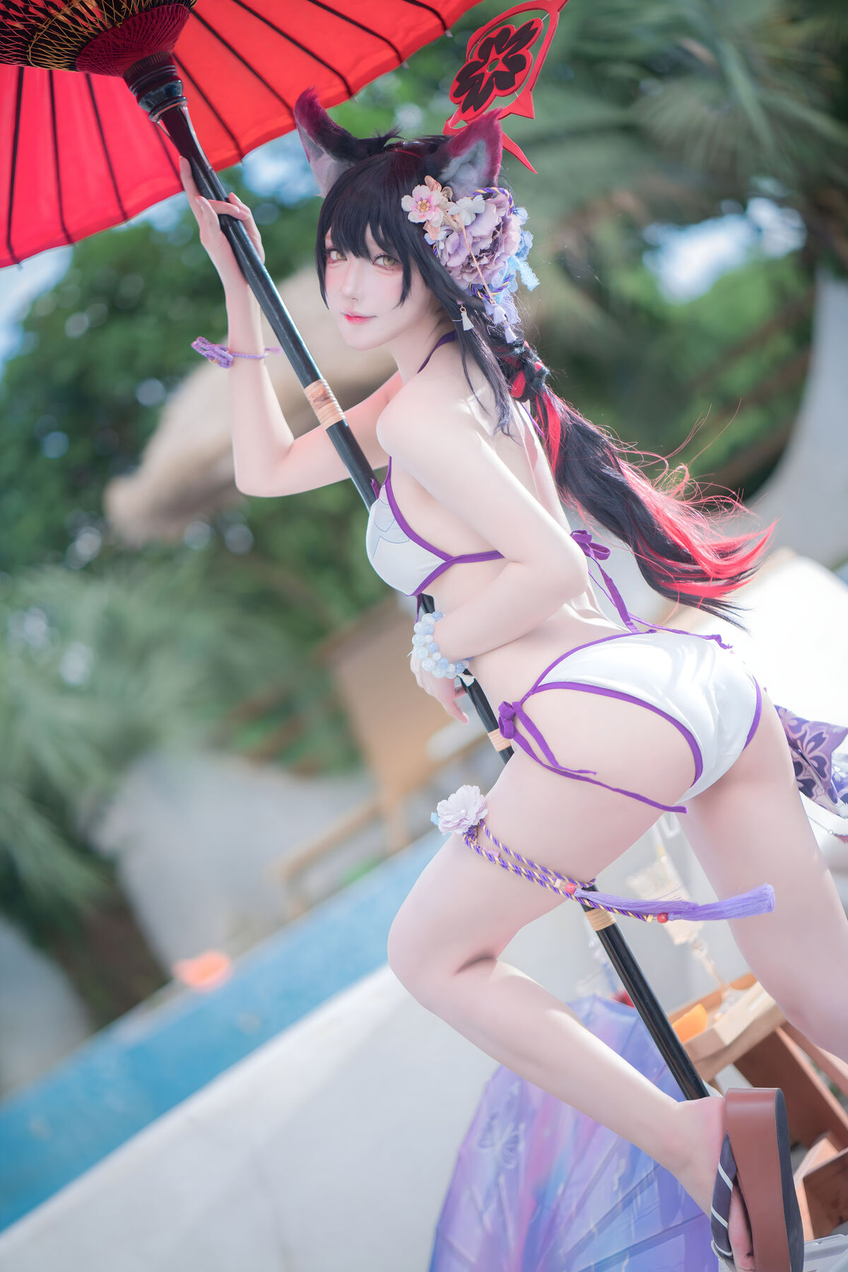 Coser@阿包也是兔娘 – 蔚蓝档案 狐坂若藻 水着 (33P)