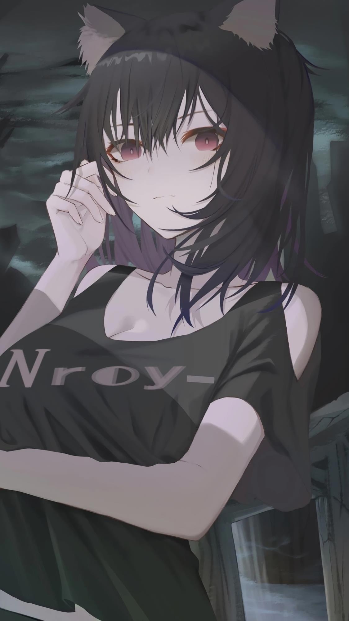 二次元文艺少女动漫手绘