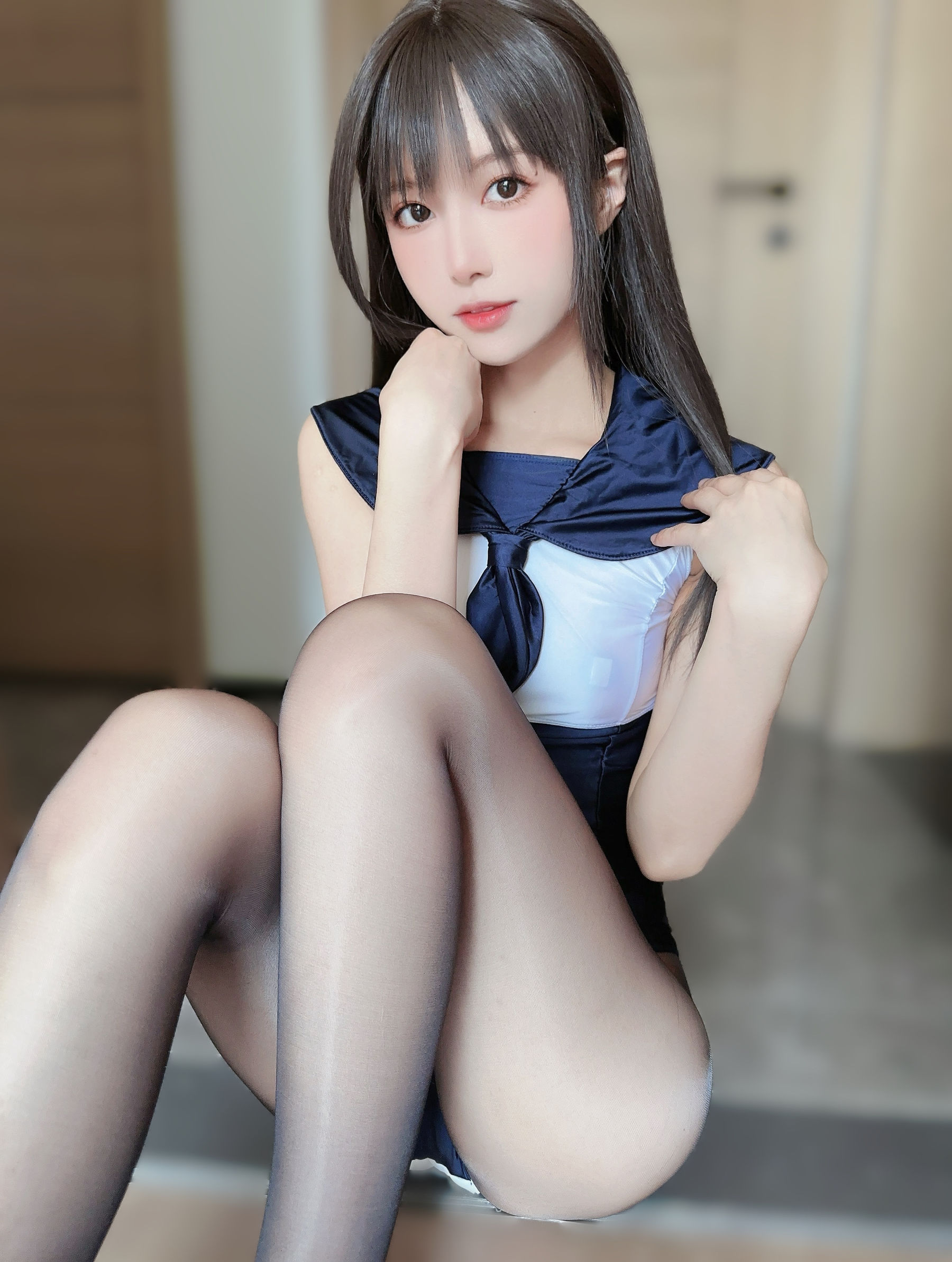 布丁大法 - 蓝色连体泳衣
