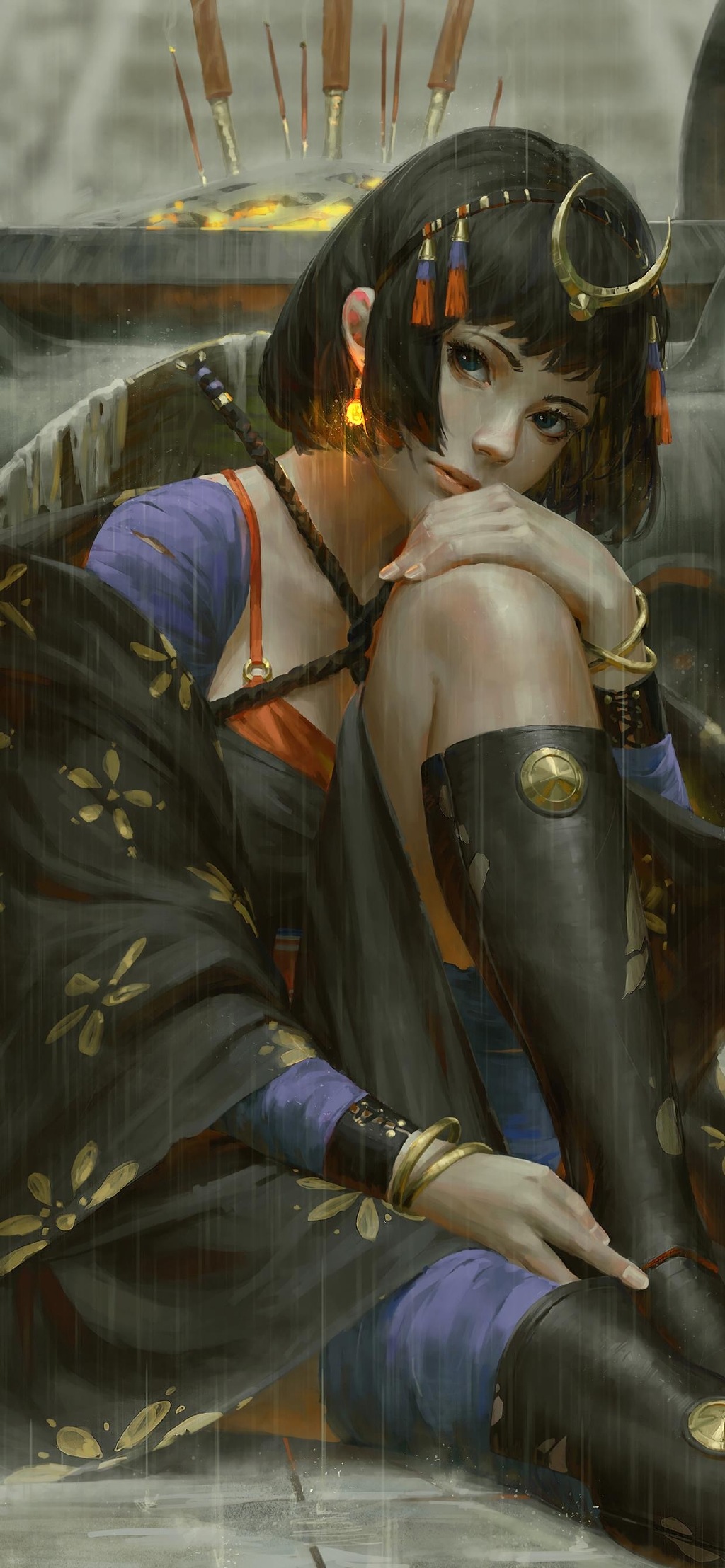 二次元少女手绘插画