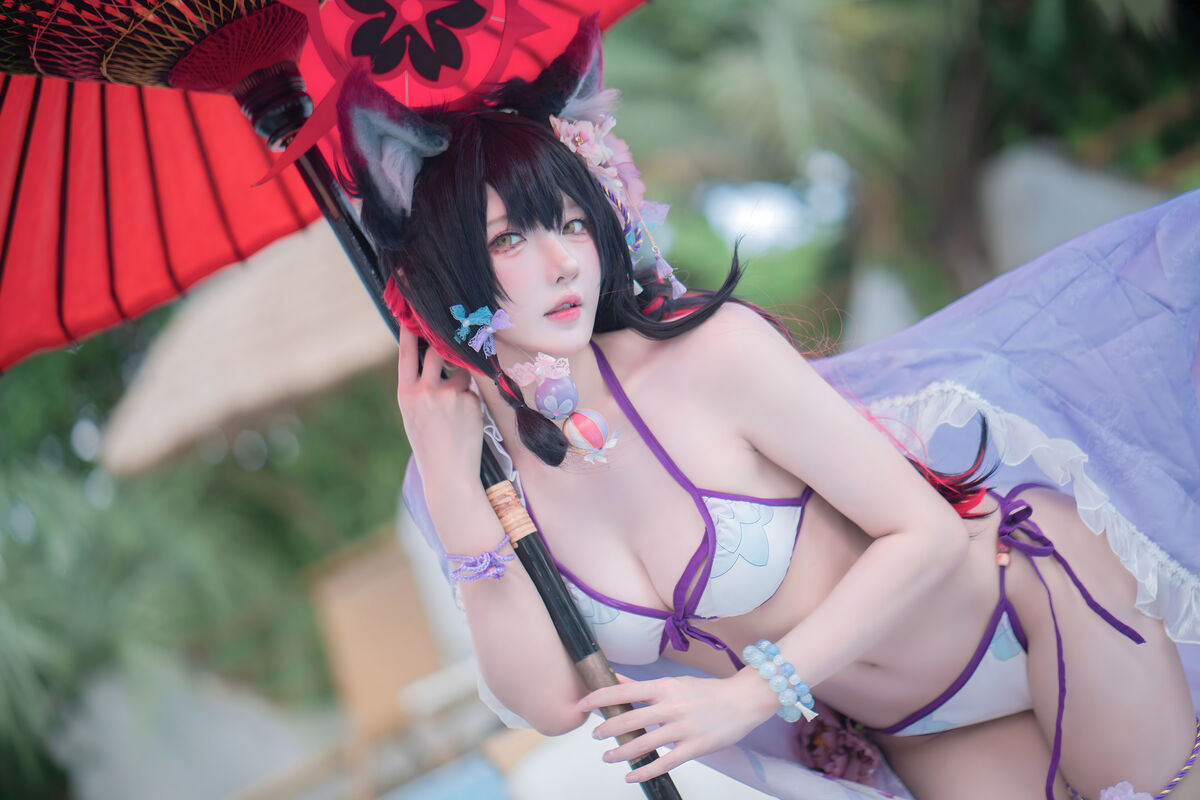 Coser@阿包也是兔娘 – 蔚蓝档案 狐坂若藻 水着 (33P)