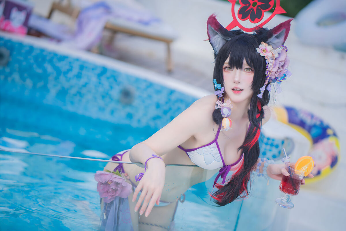 Coser@阿包也是兔娘 – 蔚蓝档案 狐坂若藻 水着 (33P)