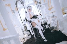 Cosplay Rinaijiao日奈娇 2B奶盖女仆 Set.02