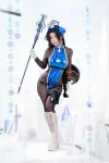 越南Coser美女Umeko J-Maiden (Ice Rose)主題性感藍色連體衣露連體黑絲秀翹臀誘惑寫真66P