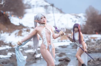 [阿呀被发现了Aya&小和甜酒] Snow Mountain Fern & Frieren[468MB-93photos]